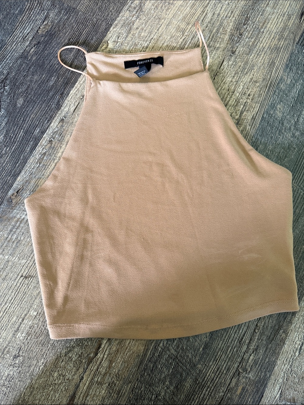 Forever 21 Beige High Neck Cropped Cami